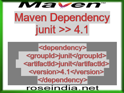 Maven dependency of junit version 4.1