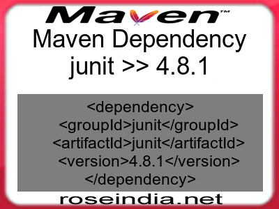 Maven dependency of junit version 4.8.1