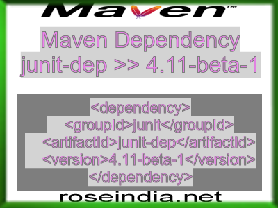 Maven dependency of junit-dep version 4.11-beta-1