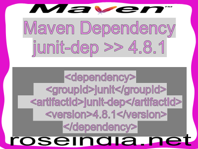 Maven dependency of junit-dep version 4.8.1