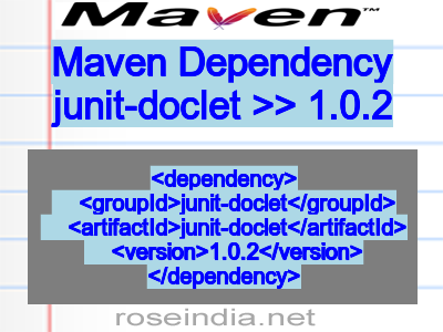 Maven dependency of junit-doclet version 1.0.2