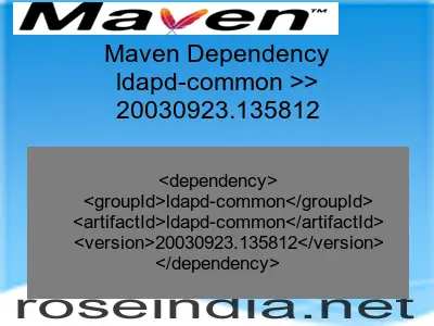 Maven dependency of ldapd-common version 20030923.135812