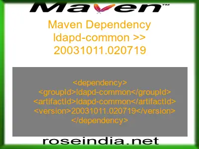 Maven dependency of ldapd-common version 20031011.020719