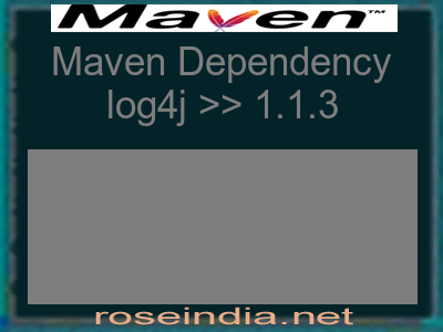Maven dependency of log4j version 1.1.3