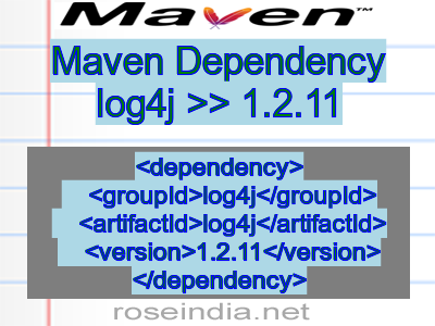 Maven dependency of log4j version 1.2.11