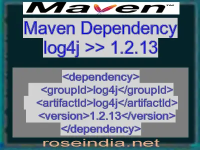 Maven dependency of log4j version 1.2.13