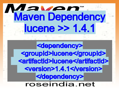 Maven dependency of lucene version 1.4.1