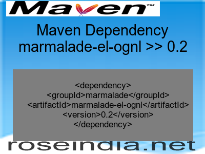 Maven dependency of marmalade-el-ognl version 0.2