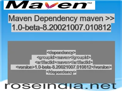 Maven dependency of maven version 1.0-beta-8.20021007.010812