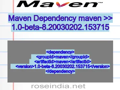 Maven dependency of maven version 1.0-beta-8.20030202.153715