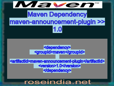 Maven dependency of maven-announcement-plugin version 1.0