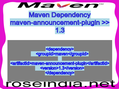 Maven dependency of maven-announcement-plugin version 1.3