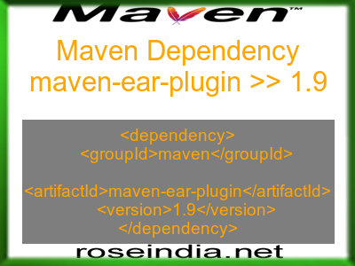 Maven dependency of maven-ear-plugin version 1.9