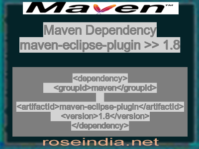 Maven dependency of maven-eclipse-plugin version 1.8