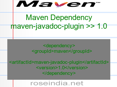 Maven dependency of maven-javadoc-plugin version 1.0