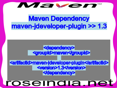 Maven dependency of maven-jdeveloper-plugin version 1.3