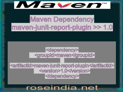 Maven dependency of maven-junit-report-plugin version 1.0