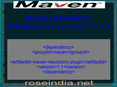 Maven dependency of maven-repository-plugin version 1.1