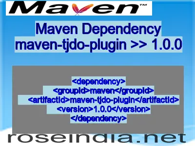Maven dependency of maven-tjdo-plugin version 1.0.0