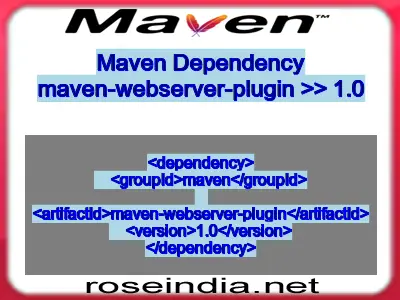 Maven dependency of maven-webserver-plugin version 1.0
