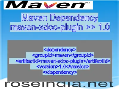 Maven dependency of maven-xdoc-plugin version 1.0