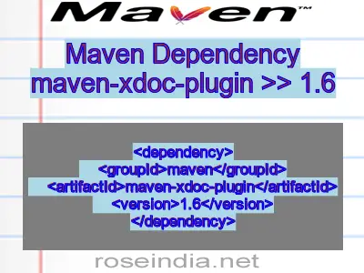Maven dependency of maven-xdoc-plugin version 1.6