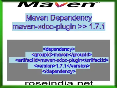 Maven dependency of maven-xdoc-plugin version 1.7.1