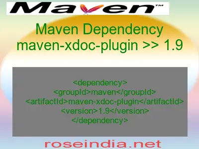 Maven dependency of maven-xdoc-plugin version 1.9