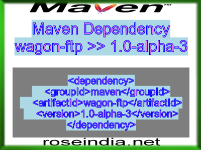 Maven dependency of wagon-ftp version 1.0-alpha-3