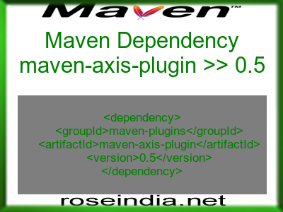Maven dependency of maven-axis-plugin version 0.5