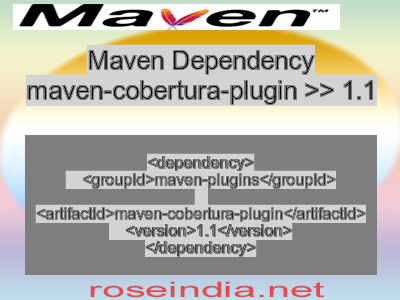 Maven dependency of maven-cobertura-plugin version 1.1