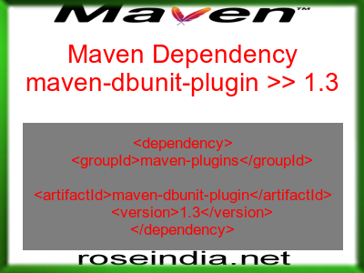 Maven dependency of maven-dbunit-plugin version 1.3