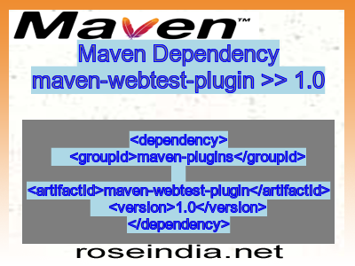 Maven dependency of maven-webtest-plugin version 1.0