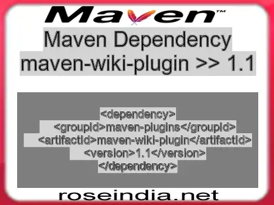 Maven dependency of maven-wiki-plugin version 1.1