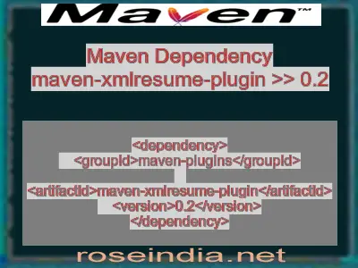 Maven dependency of maven-xmlresume-plugin version 0.2