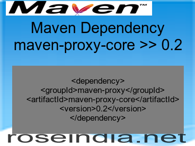 Maven dependency of maven-proxy-core version 0.2