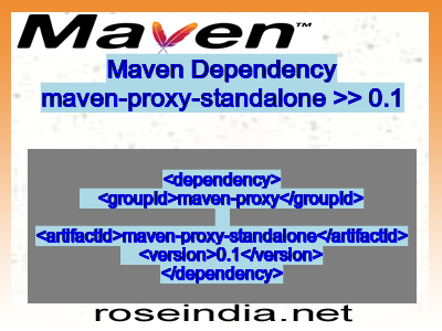 Maven dependency of maven-proxy-standalone version 0.1