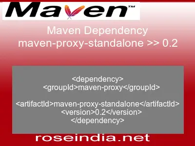 Maven dependency of maven-proxy-standalone version 0.2