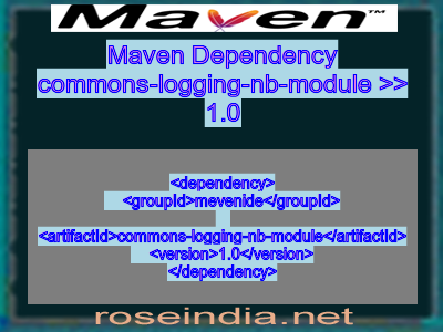 Maven dependency of commons-logging-nb-module version 1.0
