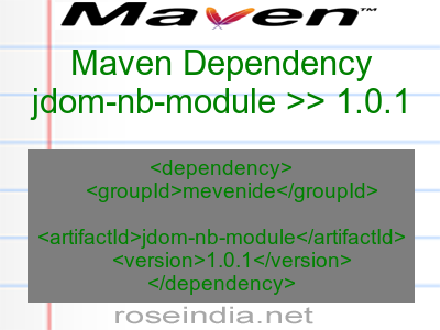 Maven dependency of jdom-nb-module version 1.0.1