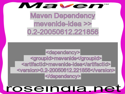 Maven dependency of mevenide-idea version 0.2-20050612.221856
