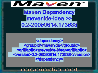 Maven dependency of mevenide-idea version 0.2-20050614.173638