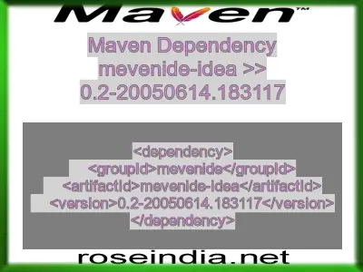 Maven dependency of mevenide-idea version 0.2-20050614.183117