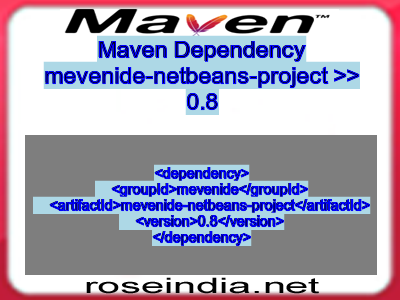 Maven dependency of mevenide-netbeans-project version 0.8