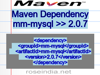 Maven dependency of mm-mysql version 2.0.7