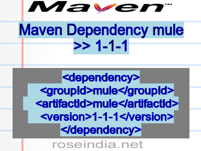 Maven dependency of mule version 1-1-1