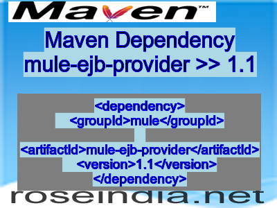 Maven dependency of mule-ejb-provider version 1.1