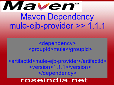 Maven dependency of mule-ejb-provider version 1.1.1
