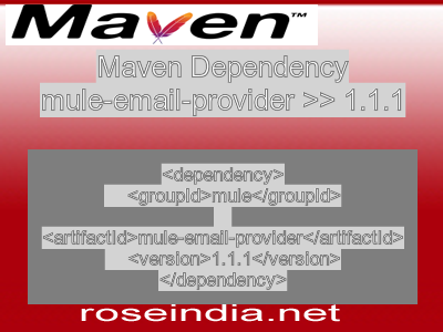 Maven dependency of mule-email-provider version 1.1.1