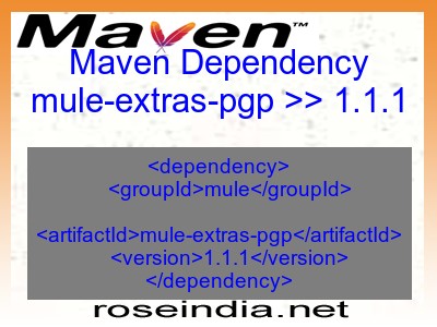 Maven dependency of mule-extras-pgp version 1.1.1